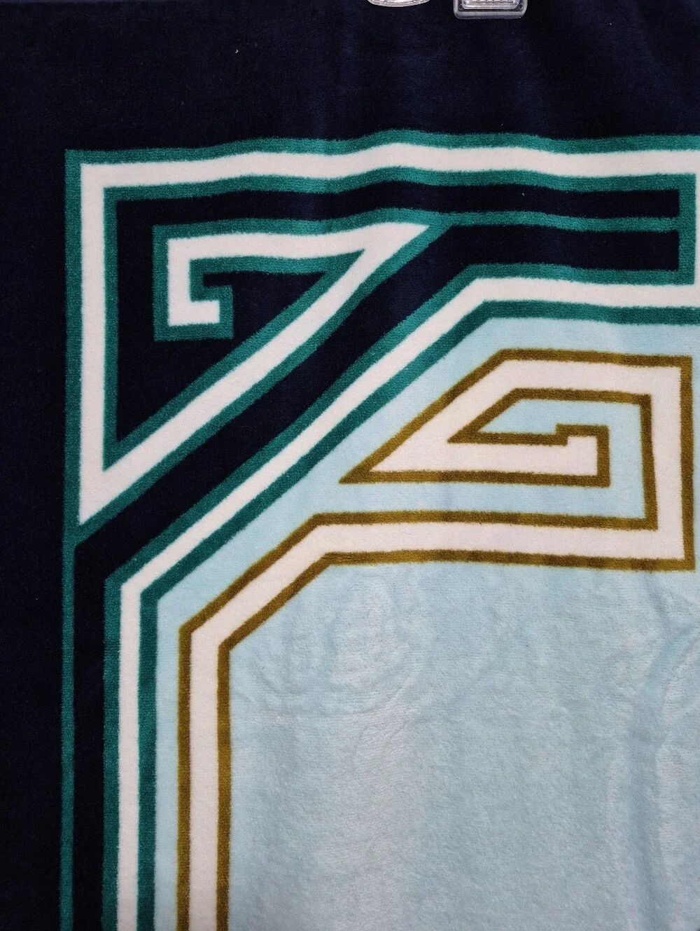 Jonathan Adler Luxembourg Beach Towel Pagoda Brown & Teal Oversized